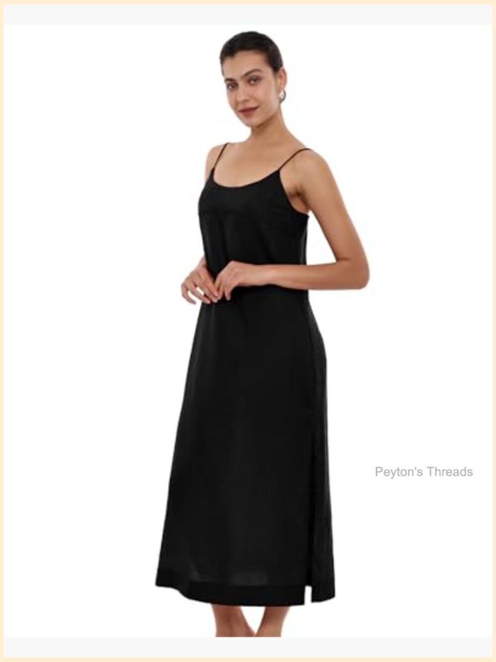 100% Linen Maxi Dress Spaghetti Strap Casual Loose Beach Dress - Picture 5 of 7
